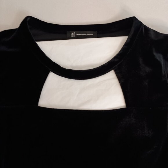 INC International Concepts Black Velvet V-Neck Long Sleeve Top Womens Size M NWT - Picture 16 of 16